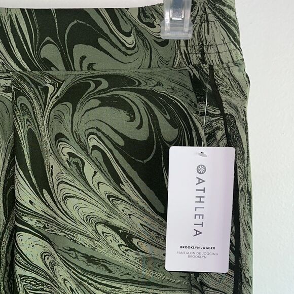 NEW WITH TAGS ATHLETA BROOKLYN JOGGER SUMI MARBLE GREEN SIZE 10 - Picture 4 of 9
